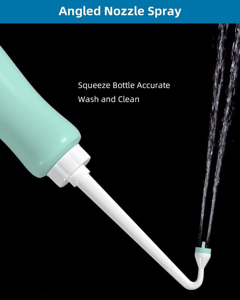 Hibbent Portable Bidet Sprayer and Travel Bidet with Hand Held Bottle for Personal Cleansing, Extended Nozzle Spray for Childbirth, Personal Hygiene, Outdoor, Camping with Travel Bag- 22oz/ Green - Image 2